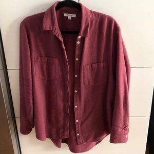 Madewell flannel classic oversized boyfriend button shirt size SMALL